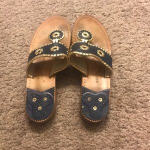 Navy and Gold Jack Rogers Sandals Sz 8